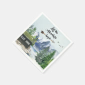 Lass des Abenteuers Begin Rustikale Wasserfarbe Serviette (Ecke)