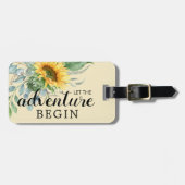 Lass des Abenteuers Begin Sonnenblumengrün Gepäckanhänger (Vorderseite horizontal)