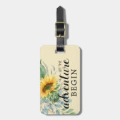 Lass des Abenteuers Begin Sonnenblumengrün Gepäckanhänger (Vorderseite vertikal)