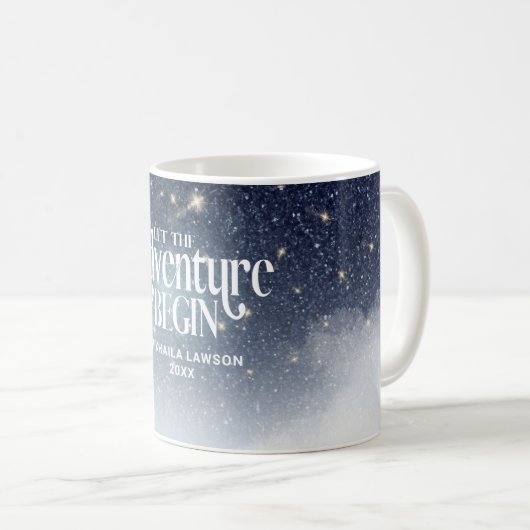 Lass des Abenteuers Begin Starry Night Celestial Kaffeetasse (VorderseiteRechts)