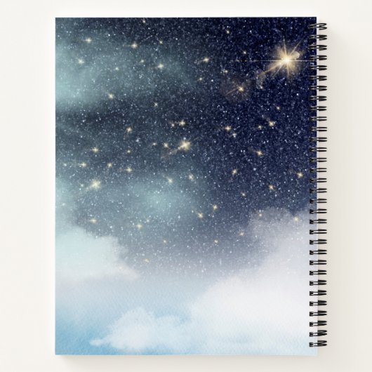 Lass des Abenteuers Begin Starry Night Celestial Notizblock (Rückseite)