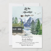 Lass des Abenteuers Begin Wasserfarbe Berg Einladung (Vorderseite)