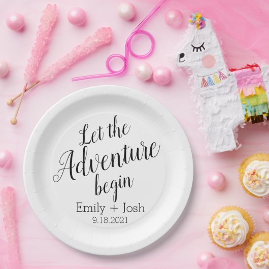 Lass des Abenteuers beginnen benutzerdefinierte pe Pappteller (Party)