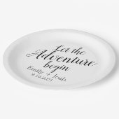 Lass des Abenteuers beginnen benutzerdefinierte pe Pappteller (Schrägansicht)