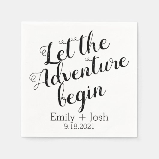 Lass des Abenteuers beginnen benutzerdefinierte pe Serviette (Vorderseite)