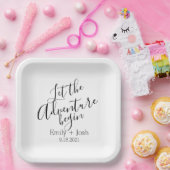 Lass des Abenteuers beginnen moderne personalisier Pappteller (Party)