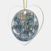 Lass des Abenteuers beginnen Tasse, Zitat Keramikornament (Links)