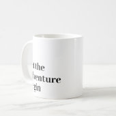 Lass des Abenteuers Black Script Monogram starten Kaffeetasse (Vorderseite Links)