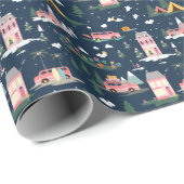 Lass des Abenteuers Chic Pink Retro Van Travel Geschenkpapier (Rolleneckpunkt)