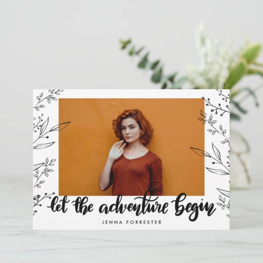 Lass des Abenteuers | Graduate-Blätter Einladung (Stehend Vorderseite)