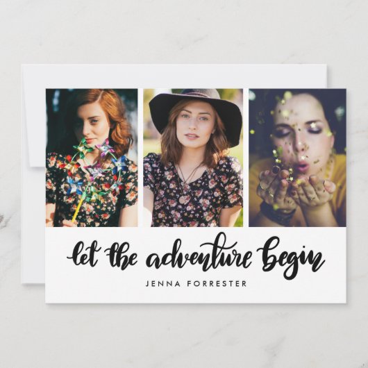 Lass des Abenteuers | Graduate Foto Einladung (Vorderseite)