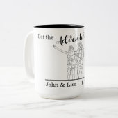 Lass des Abenteuers Zweifarbige Tasse (Vorderseite Links)