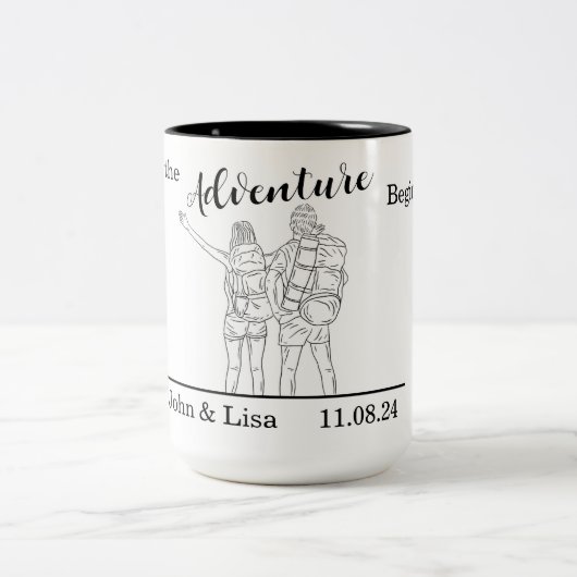 Lass des Abenteuers Zweifarbige Tasse (Mittel)