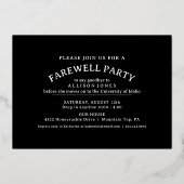 Lass des Adventure Begin Abschluss Farewell Party Folieneinladung (Rückseite)