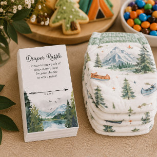 Lass des Adventure Begin Baby Shower Diaper Raffle Begleitkarte
