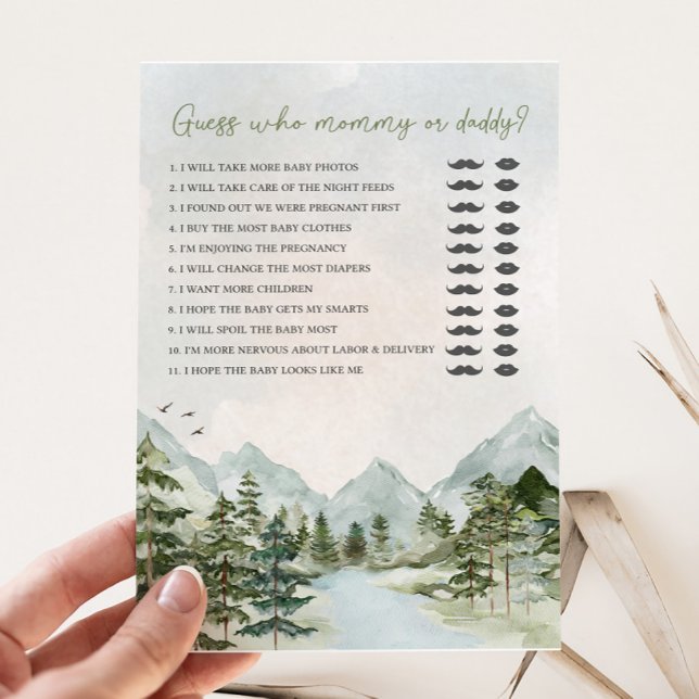 Lass des Adventure Begin Baby Shower Guess Who Gam (Let the Adventure Begin Baby Shower Game)