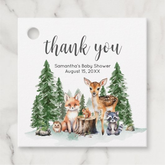 Lass des Adventure Begin Baby Shower Square Geschenkanhänger (Vorderseite)