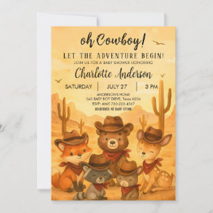 Lass des Adventure Begin Cowboy Baby Shower Boy Einladung