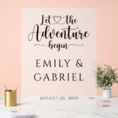 Lass des Adventure Begin Custom Wedding Acrylschild (Hochzeit)