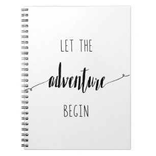 Lass des Adventure Begin Quote Notizblock