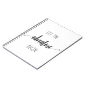 Lass des Angebots für den Beginn des Abenteuers Notizblock (Linke Seite)