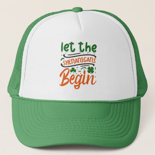Lass des Begin St Patrick's Day Truckerkappe (Vorderseite)