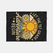 Lass des ersten Abenteuers beginnt Retro Sun Back Fleecedecke (Vorderseite (Horizontal))