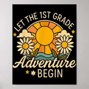 Lass des ersten Abenteuers beginnt Retro Sun Back  Poster
