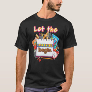Lass des Lernbeginns des Kid Student zurück zur Sc T-Shirt