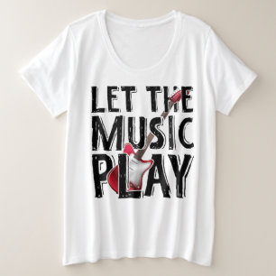 Lass des Musikspiels Electric Guitar Große Größe T-Shirt
