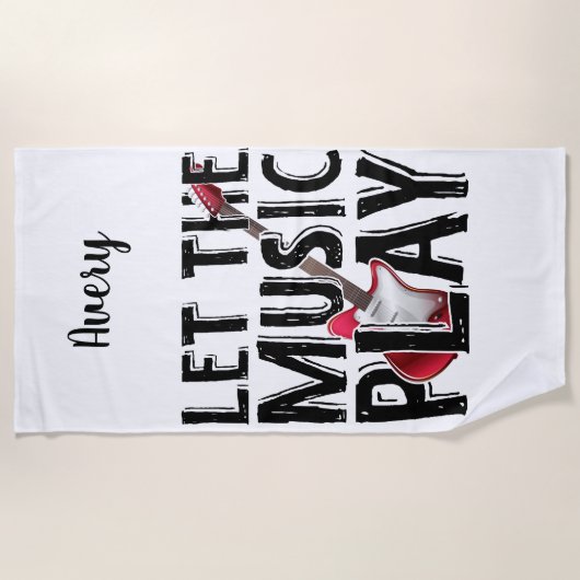 Lass des Musikspiels Electric Guitar Strandtuch (Vorderseite)