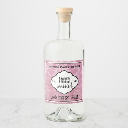 Lass des Party Be-GIN - DRINK ME Palma Violet Gefa Alkoholflaschenetikett (Vorderseite)