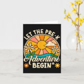 Lass des Pre-k Adventure fängt Retro First Day of Karte (Gelbe Blume)