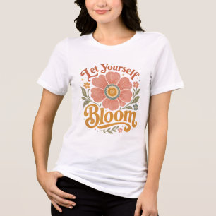 Lass Dich Entfalten Retro-Blumen-T-Shirt Tri-Blend Shirt