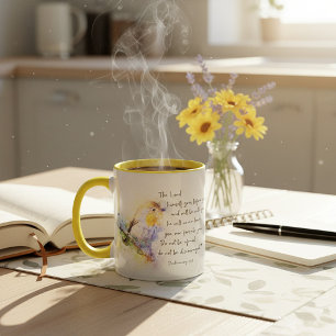 Lass dich nicht entmutigen, Aquarell-Vogel   Tasse