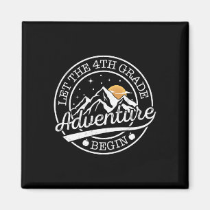 Lass die 4. Klasse Abenteuer beginnen Retro erster Magnet