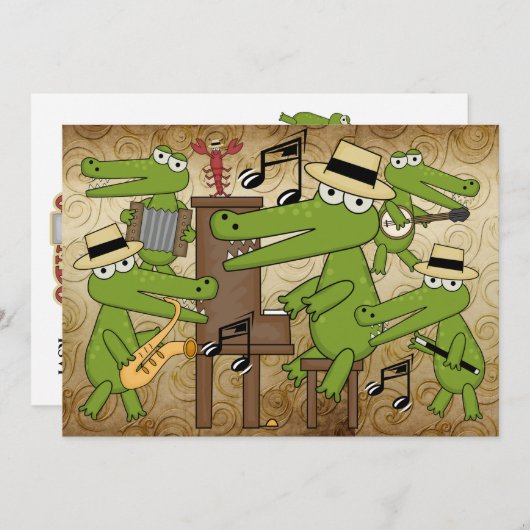 Lass die Good Times Roll! Cajun Style! Einladung (Vorne/Hinten)