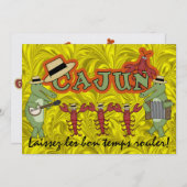 Lass die Good Times Roll! Cajun Style! Mardi Gras Einladung (Vorne/Hinten)