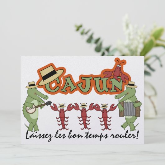 Lass die Good Times Roll! Cajun Style! SRF Einladung (Stehend Vorderseite)