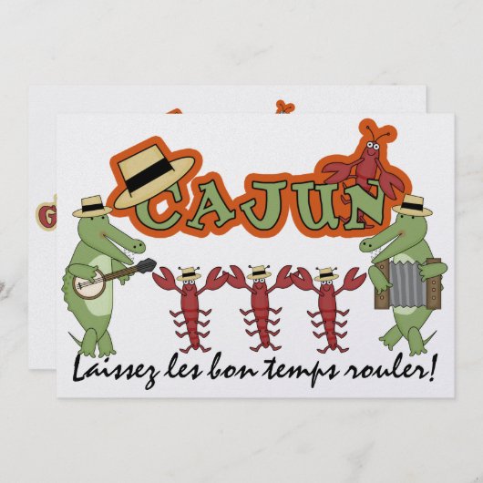 Lass die Good Times Roll! Cajun Style! SRF Einladung (Vorne/Hinten)