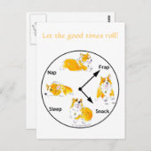 Lass die Good Times Roll! Corgi Postcard Postkarte (Vorne/Hinten)
