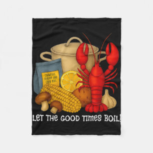 Lass die guten Zeiten lustige Flusskrebse kochen Fleecedecke
