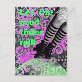 Lass die guten Zeiten Rolle! Einladung Postkarte