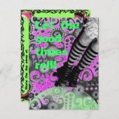 Lass die guten Zeiten Rolle! Einladung Postkarte (Vorne/Hinten)