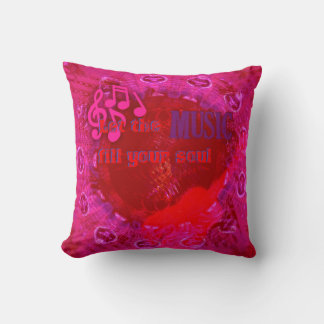 Lass die Musik Füllen Sie Ihr Soul Hot Pink Pillow Kissen