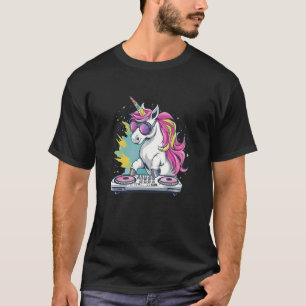 Lass die Musik mit diesem lustigen bunten Einhorn T-Shirt