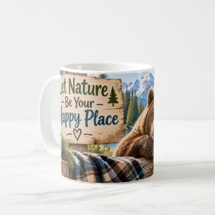 Lass die Natur dein glücklicher Ort sein Kaffeetasse