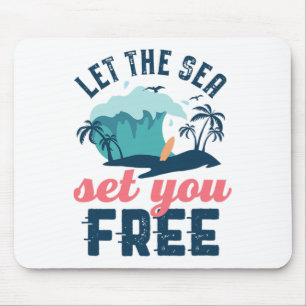 Lass die See dich frei machen Vintage Retro Sommer Mousepad