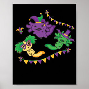 Lass die Shenanigans Begin Mardi Gras Axolotl Poster