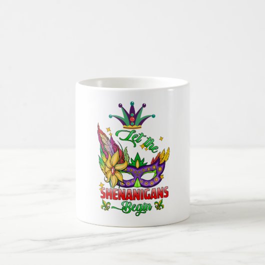 Lass Die Shenanigans Begin Mardi Gras Kaffee Tasse (Mittel)